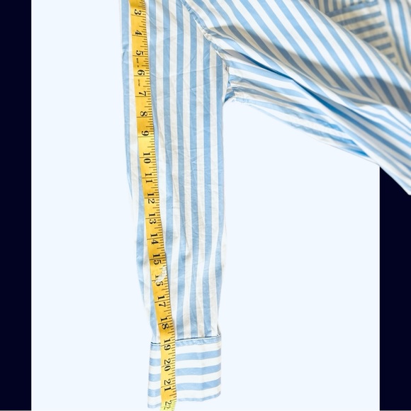 AYR The Deep End Shirt Women’s Blue White Striped Button Up Long Sleeve Small - Picture 8 of 10
